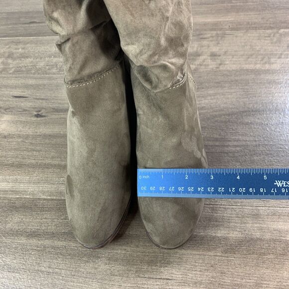 Madden Girl Womens Suede Knee High Boots Size 8 Slouch Comfort Round Toe - Picture 2 of 11
